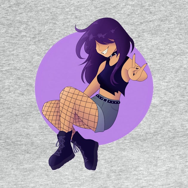 Purple Rocker Girl by Heavy Metal Meow